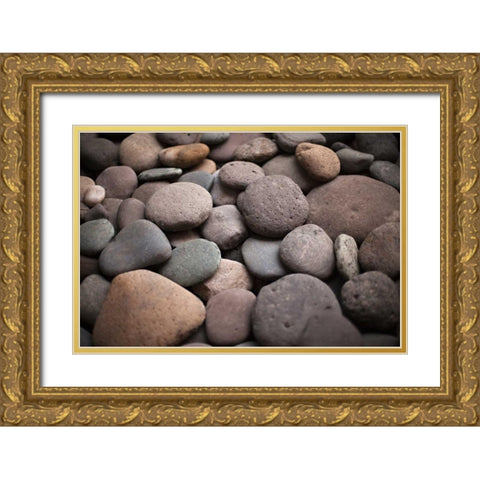 Pebble Patch I Gold Ornate Wood Framed Art Print with Double Matting by Millet, Karyn