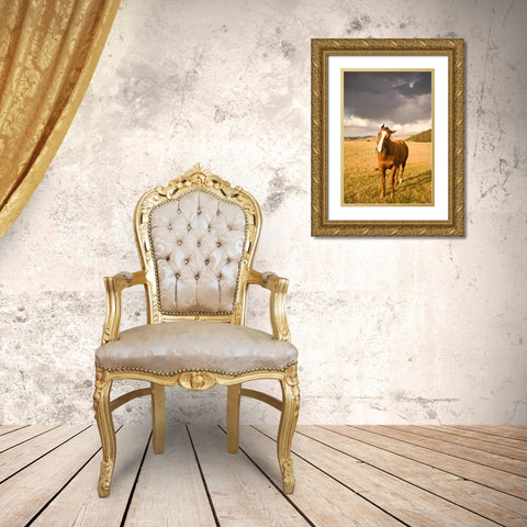 Out in the Pasture I Gold Ornate Wood Framed Art Print with Double Matting by Millet, Karyn