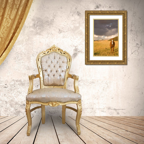 Out in the Pasture II Gold Ornate Wood Framed Art Print with Double Matting by Millet, Karyn