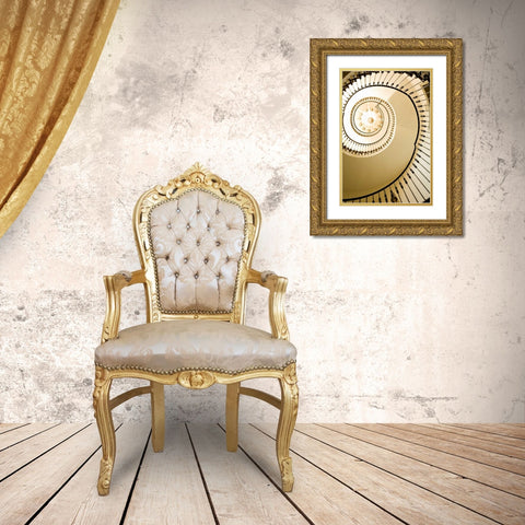 Taking the Stairs II Gold Ornate Wood Framed Art Print with Double Matting by Millet, Karyn