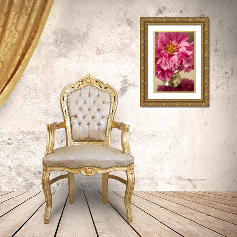 Pink Bouquet Gold Ornate Wood Framed Art Print with Double Matting by Millet, Karyn