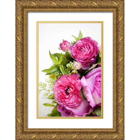 Pink and Lime I Gold Ornate Wood Framed Art Print with Double Matting by Millet, Karyn