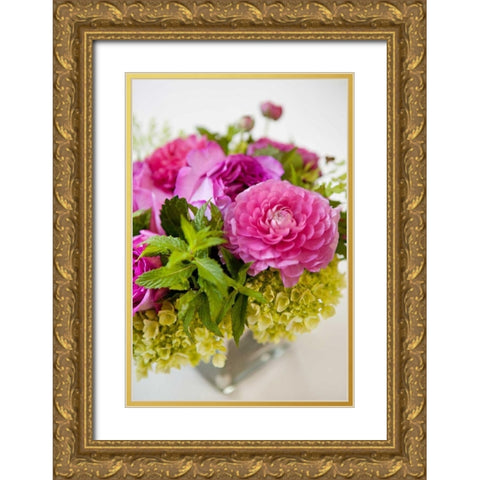 Pink and Lime II Gold Ornate Wood Framed Art Print with Double Matting by Millet, Karyn