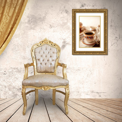 Morning Coffee Gold Ornate Wood Framed Art Print with Double Matting by Millet, Karyn