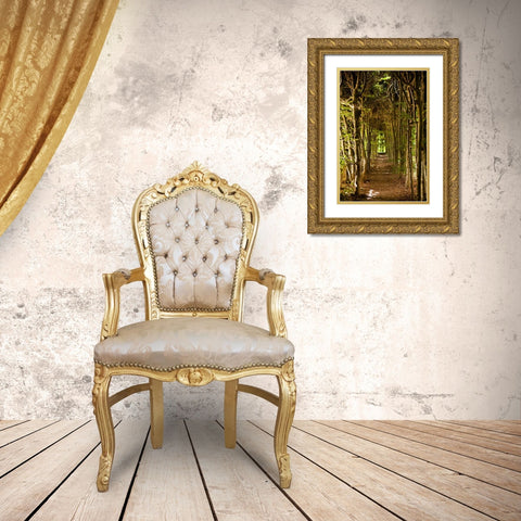 Secret Garden III Gold Ornate Wood Framed Art Print with Double Matting by Millet, Karyn