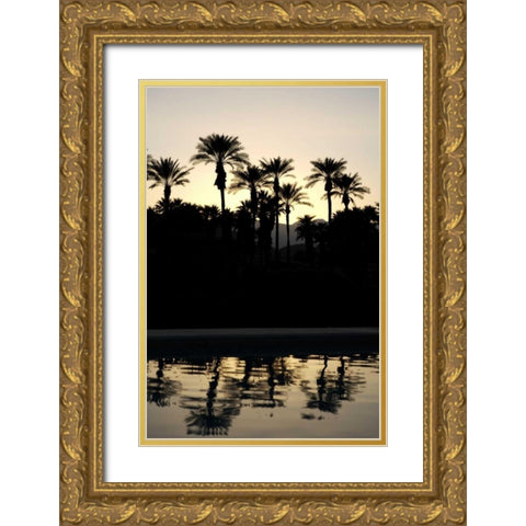 Tropical Silhouette II Gold Ornate Wood Framed Art Print with Double Matting by Millet, Karyn