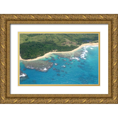 Vieques Sea II Gold Ornate Wood Framed Art Print with Double Matting by Millet, Karyn