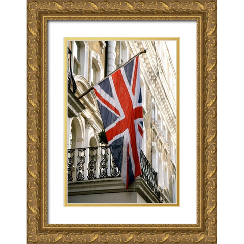 British Flag Gold Ornate Wood Framed Art Print with Double Matting by Millet, Karyn