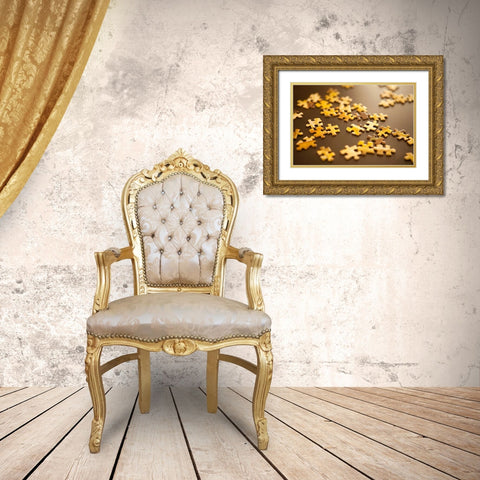Puzzle I Gold Ornate Wood Framed Art Print with Double Matting by Millet, Karyn