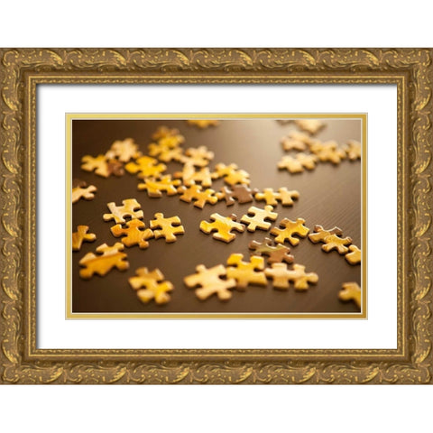 Puzzle I Gold Ornate Wood Framed Art Print with Double Matting by Millet, Karyn