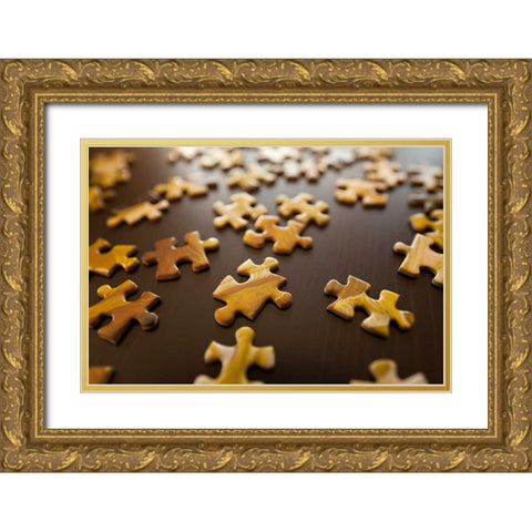 Puzzle II Gold Ornate Wood Framed Art Print with Double Matting by Millet, Karyn