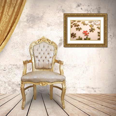 Puzzle IV Gold Ornate Wood Framed Art Print with Double Matting by Millet, Karyn