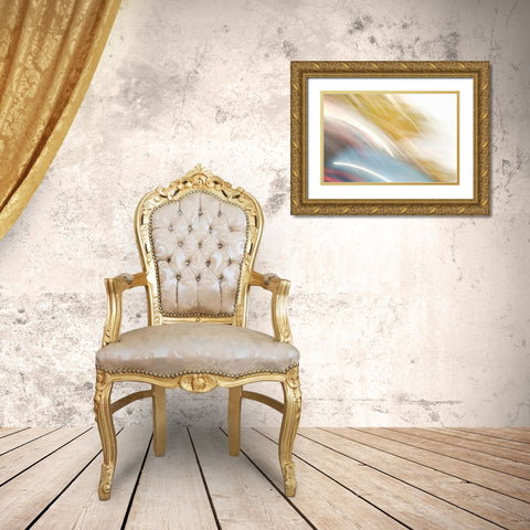 Color Streaks I Gold Ornate Wood Framed Art Print with Double Matting by Millet, Karyn