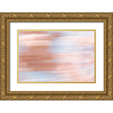 Color Streaks IV Gold Ornate Wood Framed Art Print with Double Matting by Millet, Karyn