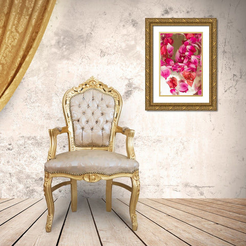 Pink Petals Abstract II Gold Ornate Wood Framed Art Print with Double Matting by Millet, Karyn