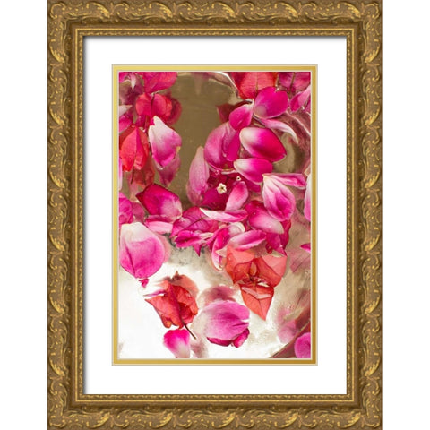 Pink Petals Abstract II Gold Ornate Wood Framed Art Print with Double Matting by Millet, Karyn