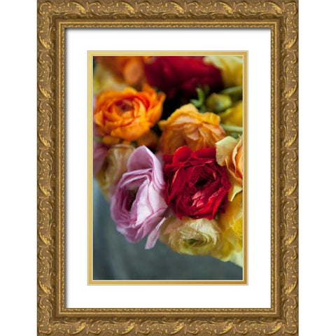 Ranunculus II Gold Ornate Wood Framed Art Print with Double Matting by Millet, Karyn