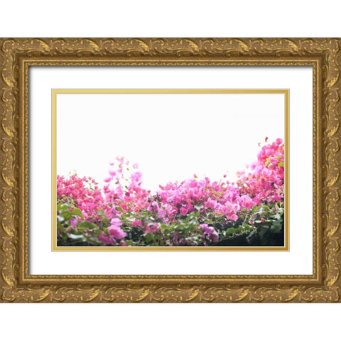 Floral Shrubs Gold Ornate Wood Framed Art Print with Double Matting by Millet, Karyn