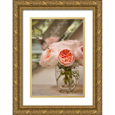Bouquet of Peonies I Gold Ornate Wood Framed Art Print with Double Matting by Millet, Karyn