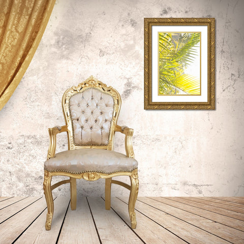 Palm Fonds Gold Ornate Wood Framed Art Print with Double Matting by Millet, Karyn