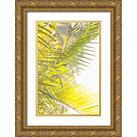 Palm Fonds Gold Ornate Wood Framed Art Print with Double Matting by Millet, Karyn