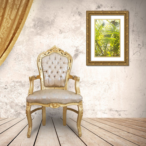 Palm Fonds II Gold Ornate Wood Framed Art Print with Double Matting by Millet, Karyn