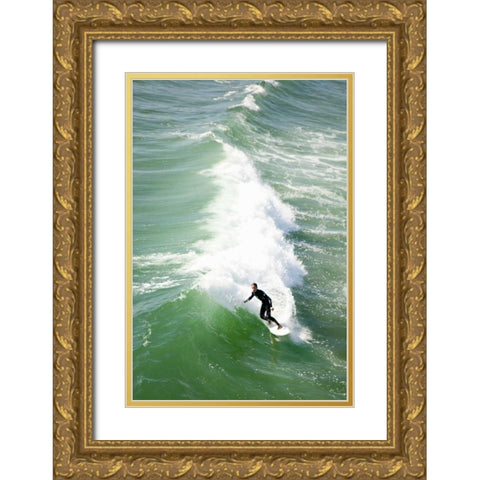 Surfing Gold Ornate Wood Framed Art Print with Double Matting by Millet, Karyn