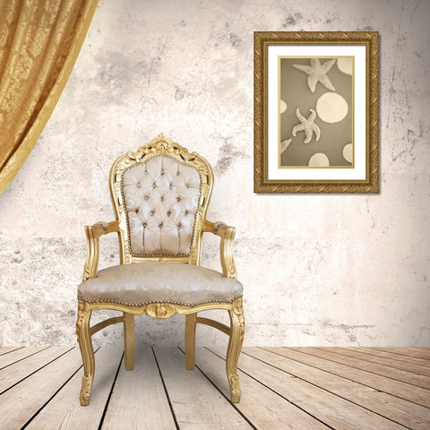 Starfish and Sand Dollars I Gold Ornate Wood Framed Art Print with Double Matting by Millet, Karyn