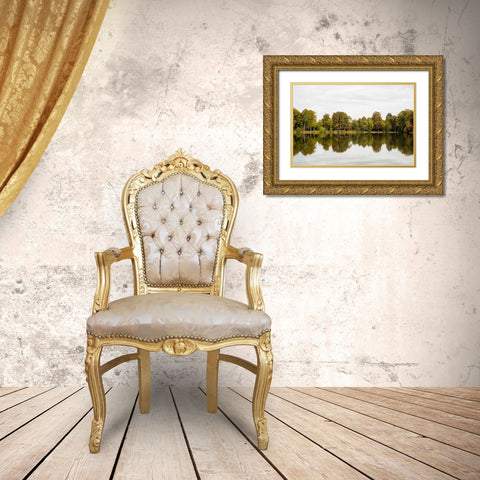 On the Lake I Gold Ornate Wood Framed Art Print with Double Matting by Millet, Karyn