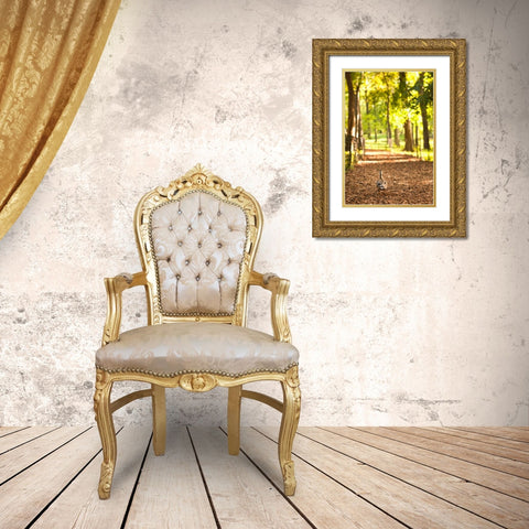 Duck Walk Gold Ornate Wood Framed Art Print with Double Matting by Millet, Karyn