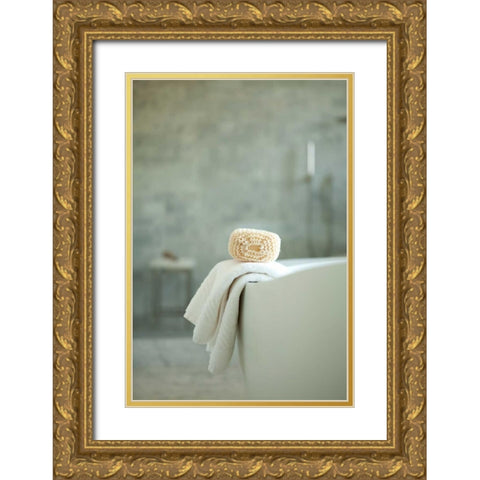 Bath is Ready II Gold Ornate Wood Framed Art Print with Double Matting by Millet, Karyn