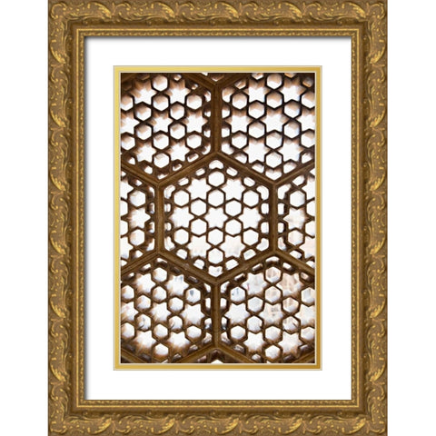Geometric Gold Ornate Wood Framed Art Print with Double Matting by Millet, Karyn