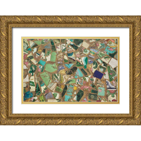 Mosaic III Gold Ornate Wood Framed Art Print with Double Matting by Millet, Karyn
