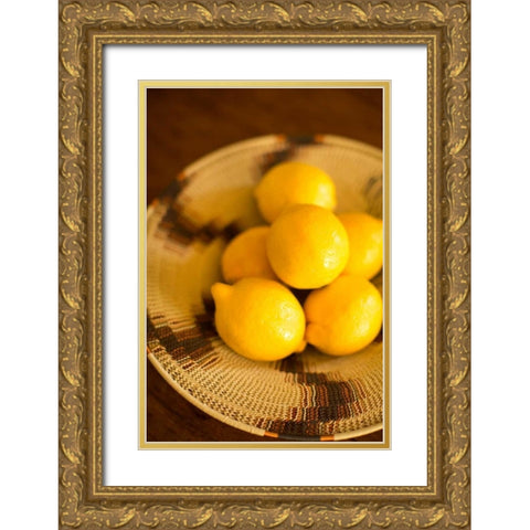 Lemons Gold Ornate Wood Framed Art Print with Double Matting by Millet, Karyn