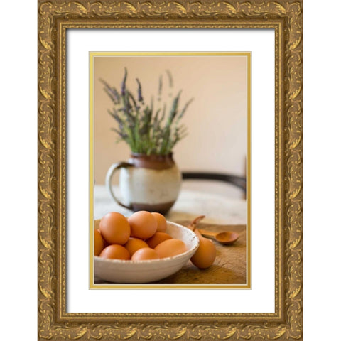 Eggs Gold Ornate Wood Framed Art Print with Double Matting by Millet, Karyn