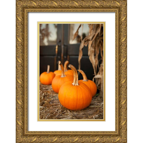 Pumpkins II Gold Ornate Wood Framed Art Print with Double Matting by Millet, Karyn