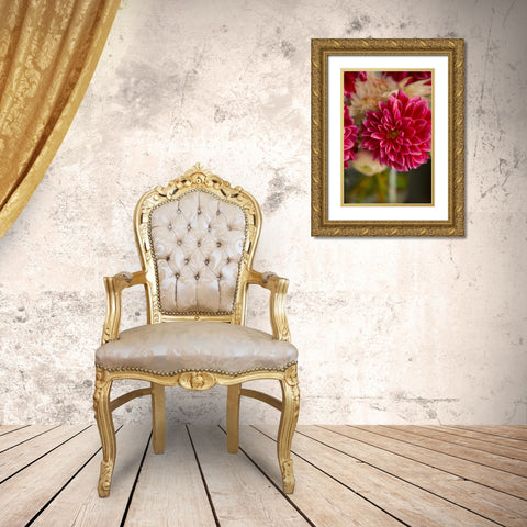 Pink and White Dahlias I Gold Ornate Wood Framed Art Print with Double Matting by Millet, Karyn