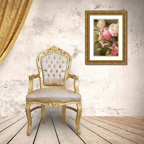 Pink Blossoms II Gold Ornate Wood Framed Art Print with Double Matting by Millet, Karyn