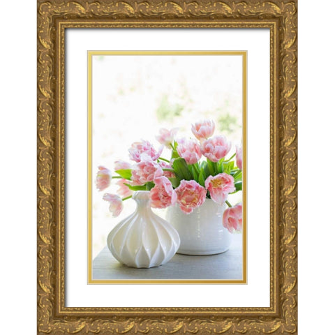 Tulip Bouquet I Gold Ornate Wood Framed Art Print with Double Matting by Millet, Karyn
