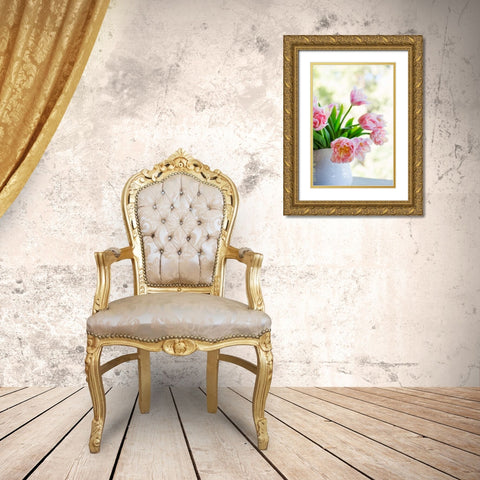Tulip Bouquet II Gold Ornate Wood Framed Art Print with Double Matting by Millet, Karyn