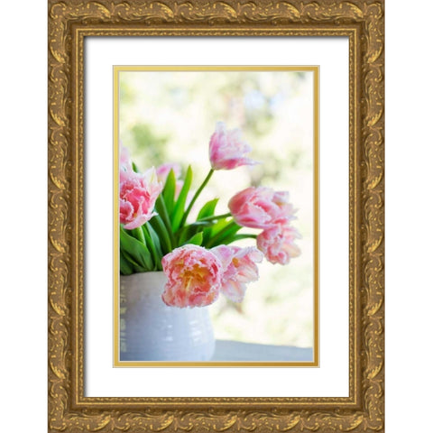 Tulip Bouquet II Gold Ornate Wood Framed Art Print with Double Matting by Millet, Karyn