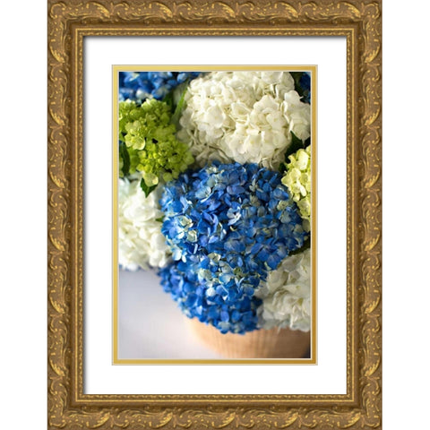 Hydrangea Bouquet Gold Ornate Wood Framed Art Print with Double Matting by Millet, Karyn