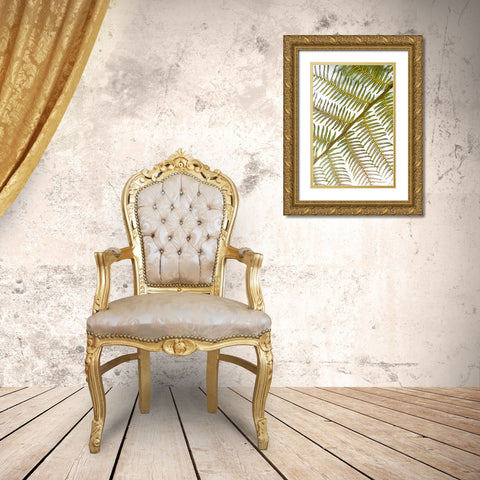 Fern Gold Ornate Wood Framed Art Print with Double Matting by Millet, Karyn