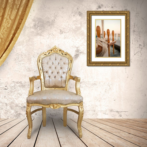Boat Ties Gold Ornate Wood Framed Art Print with Double Matting by Millet, Karyn