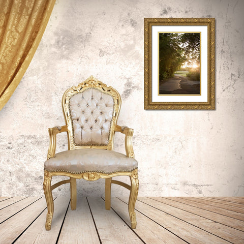 Island Stroll Gold Ornate Wood Framed Art Print with Double Matting by Millet, Karyn