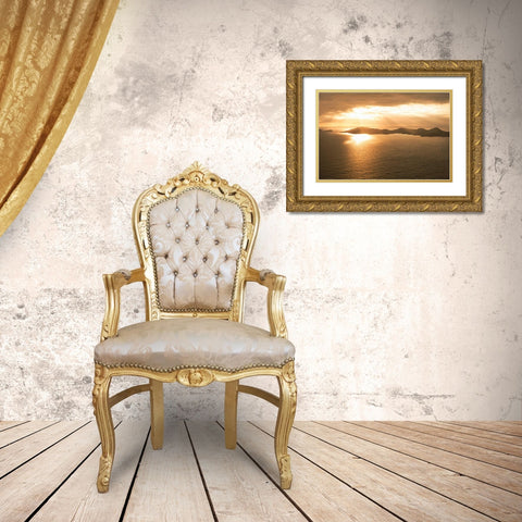 Island Sunset I Gold Ornate Wood Framed Art Print with Double Matting by Millet, Karyn