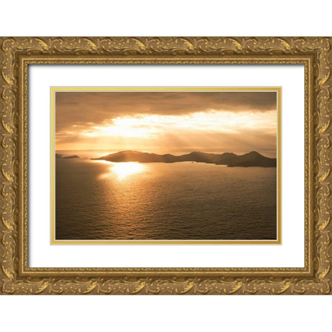 Island Sunset I Gold Ornate Wood Framed Art Print with Double Matting by Millet, Karyn