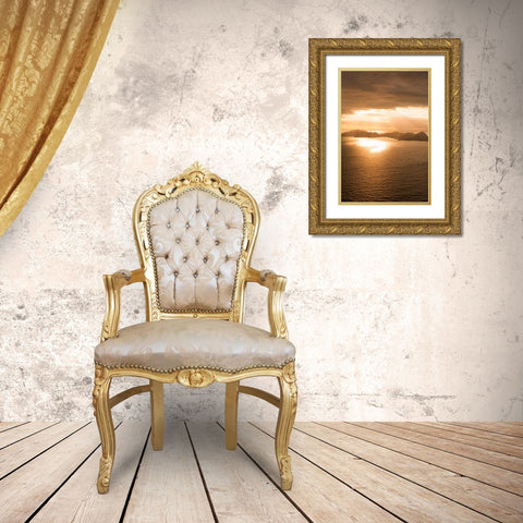 Island Sunset II Gold Ornate Wood Framed Art Print with Double Matting by Millet, Karyn