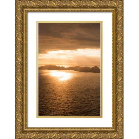 Island Sunset II Gold Ornate Wood Framed Art Print with Double Matting by Millet, Karyn