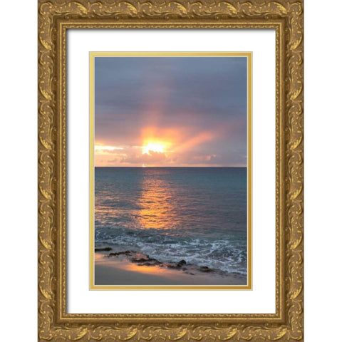 Island Sunset IV Gold Ornate Wood Framed Art Print with Double Matting by Millet, Karyn